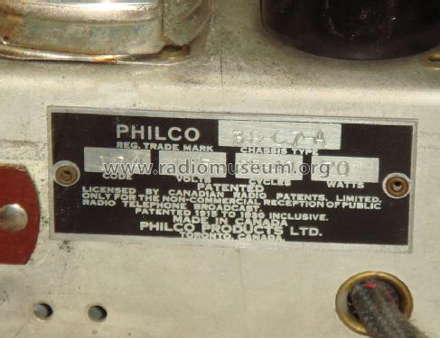 38-C7-A Code 124; Philco Products Ltd. (ID = 1105224) Radio