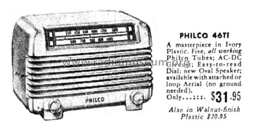 46T Ivory ; Philco Products Ltd. (ID = 1431221) Radio