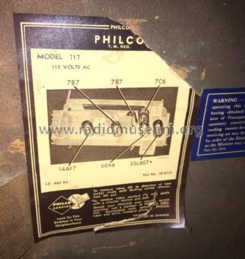 717 ; Philco Products Ltd. (ID = 2248651) Radio