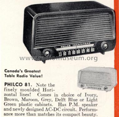 81 Transitone Code 122; Philco Products Ltd. (ID = 1503474) Radio