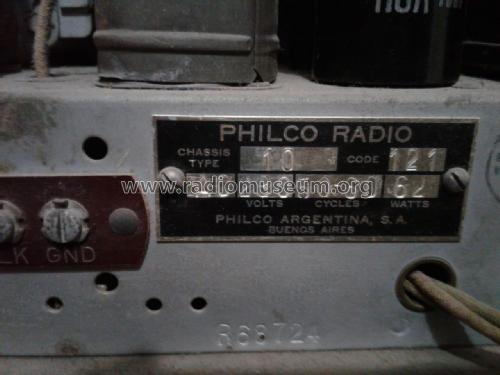 10 Ch= 10 Code 121; Philco Radio of (ID = 2394008) Radio