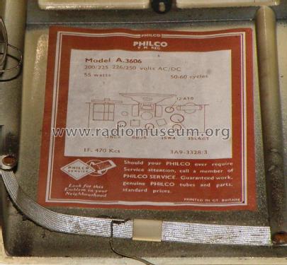 A3606; Philco Radio & (ID = 2038295) Radio