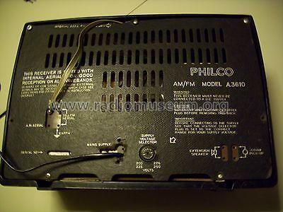 A3610U; Philco Radio & (ID = 1762114) Radio