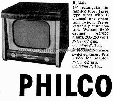 A.1457; Philco Radio & (ID = 569915) Televisore