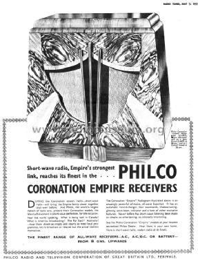 Coronation Empire Radiogram U.1647; Philco Radio & (ID = 516449) Radio