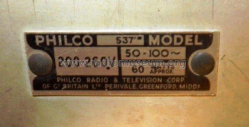People's Set A537; Philco Radio & (ID = 2319997) Radio