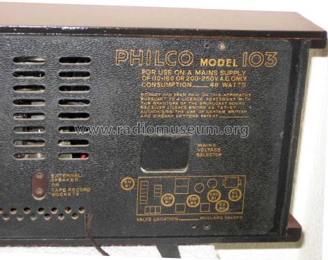 Tropic 103 ; Philco Radio & (ID = 735281) Radio