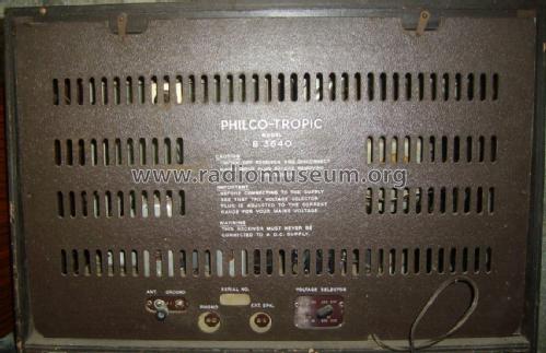 Tropic B-3640; Philco Radio & (ID = 1886600) Radio