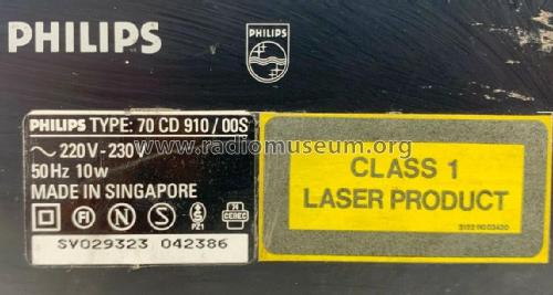 900 Series Compact Disc Player CD910 70CD910 /00S; Philips, Singapore (ID = 2668316) Enrég.-R
