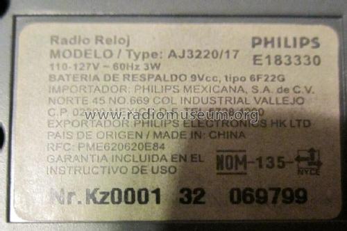 Dual Alarm Clock Radio AJ3220 /17; Philips 飞利浦; (ID = 2437270) Radio