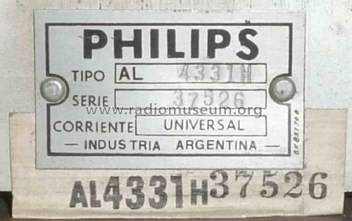AL4331-H; Philips Argentina, (ID = 821633) Radio