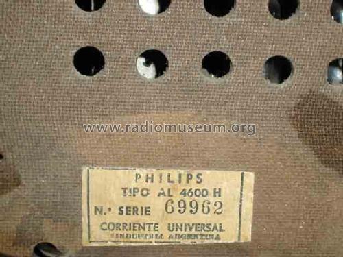 AL 4600 H; Philips Argentina, (ID = 467799) Radio