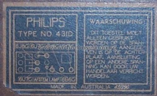 431D; Philips Australia (ID = 2593675) Radio