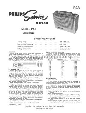 Automate PA3; Philips Australia (ID = 2748594) Radio