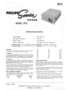 Partygoer RT3; Philips Australia (ID = 2748895) Radio