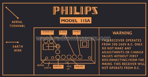 Radioplayer 115A; Philips Australia (ID = 2783651) Radio