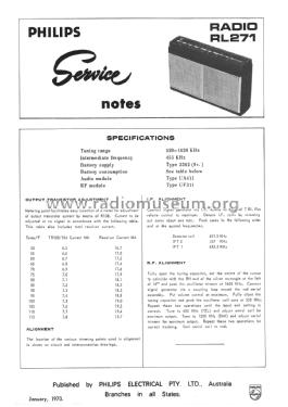 Trendsetter RL271; Philips Australia (ID = 2750252) Radio