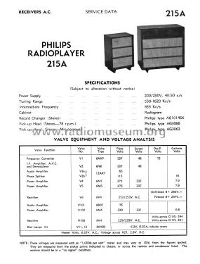 Two-Unit Stereophonic 215A; Philips Australia (ID = 2751832) Radio