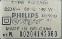 Amplifier F4212 /00 /05; Philips Belgium (ID = 2026587) Ampl/Mixer