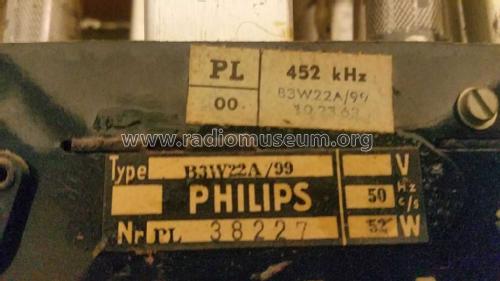 B3W22A /11 /16 /22 /99; Philips Belgium (ID = 2531291) Radio