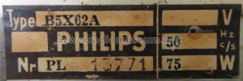 B5X62A; Philips Belgium (ID = 2519869) Radio