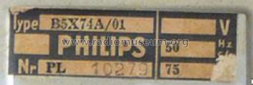 B5X74A /00 /01 /02 /03; Philips Belgium (ID = 2532047) Radio