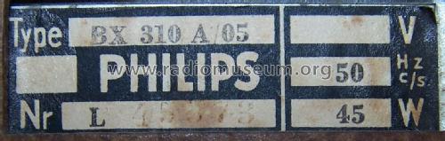 BX310A /05; Philips Belgium (ID = 2529116) Radio