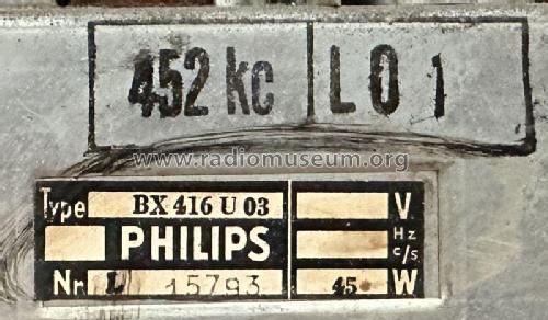 BX416U /03; Philips Belgium (ID = 2935977) Radio