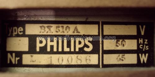 BX510A; Philips Belgium (ID = 2569401) Radio