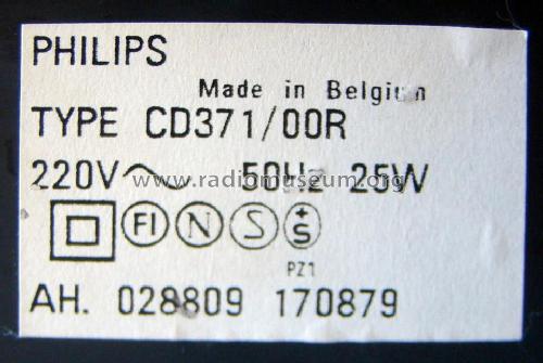 Compact Disc Player CD371 /00R /05R /30R /35R; Philips Belgium (ID = 2174370) Sonido-V