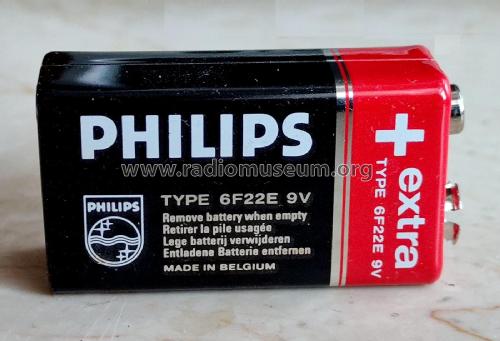 9 V Dry Battery 'extra' 6F22E - 1604D; Philips Belgium (ID = 2696322) A-courant