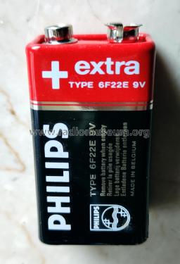 9 V Dry Battery 'extra' 6F22E - 1604D; Philips Belgium (ID = 2696325) A-courant