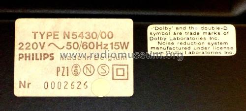 HIFI Cassette Deck N5430 /00; Philips Belgium (ID = 2955867) R-Player