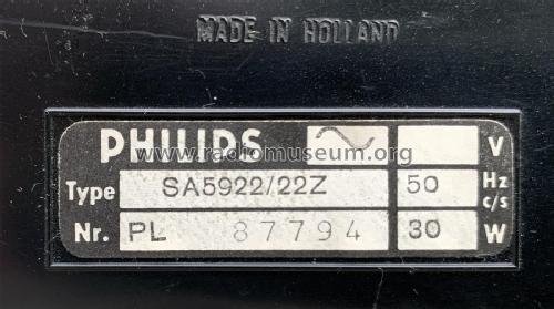 SA5922 /22Z; Philips Belgium (ID = 2520186) Ampl/Mixer