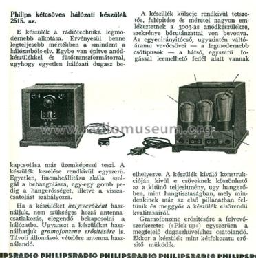 Kiskombináció 2515; Philips Hungary, (ID = 1826982) Radio