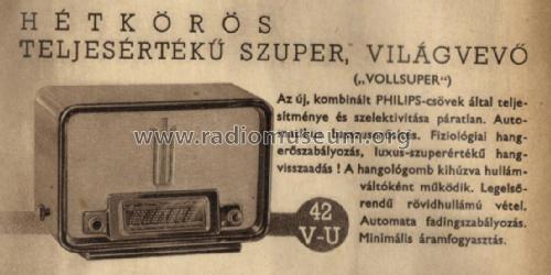42V; Philips Hungary, (ID = 2223654) Radio