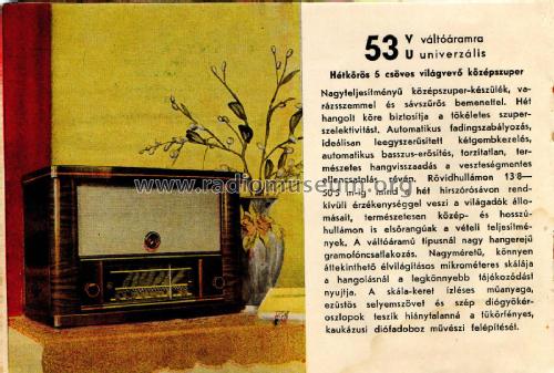 53U; Philips Hungary, (ID = 2227734) Radio