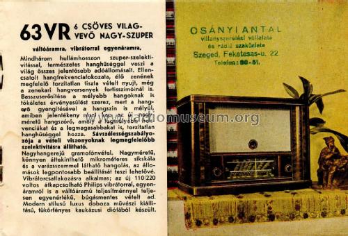63VR; Philips Hungary, (ID = 2227732) Radio