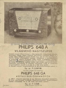 648A; Philips Hungary, (ID = 1487720) Radio