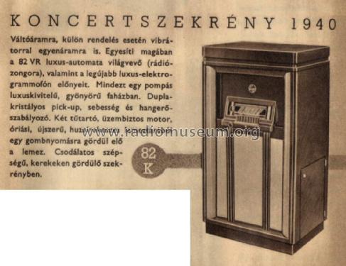 Konczertszekrény 82K; Philips Hungary, (ID = 2223622) Radio