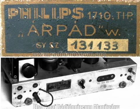 Árpád 1710 W ; Philips Hungary, (ID = 1025865) Radio