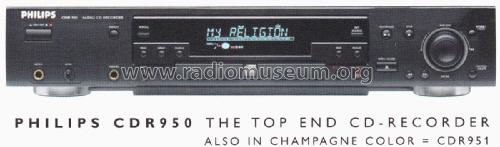 Audio CD Recorder CDR950; Philips Hungary, (ID = 2008366) Reg-Riprod