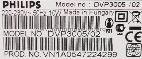 DVD Video Player DVP3005 /02; Philips Hungary, (ID = 2060136) R-Player