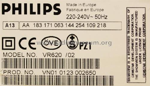 HiFi Stereo Video Cassette Recorder VR620 /02 Ch= Apollo 13 ; Philips Hungary, (ID = 1744132) R-Player