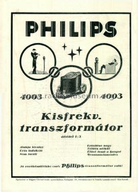 Kisfrekvenciás / Niederfrequenz-Transformator 4003; Philips Hungary, (ID = 2348783) Radio part