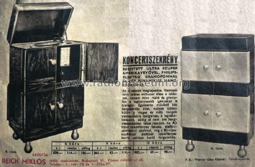 Koncertszekrény 31850 / 1850 Philips Ultra Szuper; Philips Hungary, (ID = 1615822) Radio