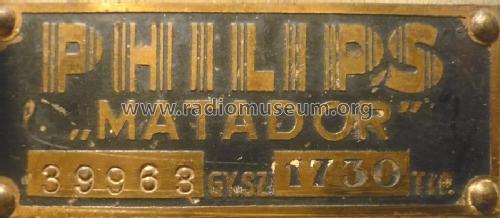 Matador 1730; Philips Hungary, (ID = 1586179) Radio