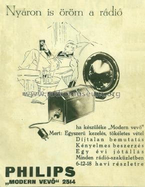 Modernvevö 2514; Philips Hungary, (ID = 1896320) Radio