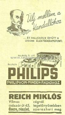 Philiphon de Luxe 1938; Philips Hungary, (ID = 1978578) Enrég.-R