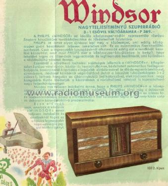 Windsor 1812 Radio Philips Hungary, Rádió és Villamossági Rt., Magyar ...
